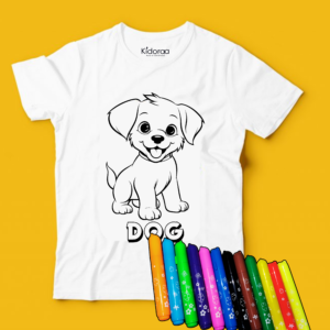 Dog White Printed T-shirt by Kidoraa (2-6 years)