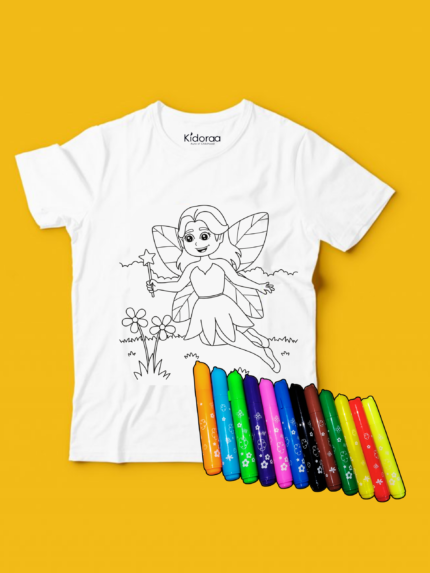 Fairy White Printed T-shirt by Kidoraa (2-6 years)